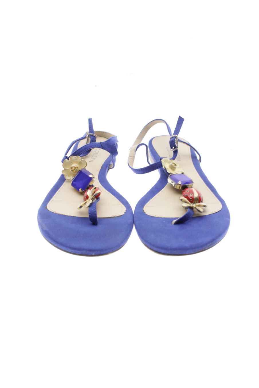 Sandalias planas de PACO MENA BY MENBUR de la talla 38, de color azul de