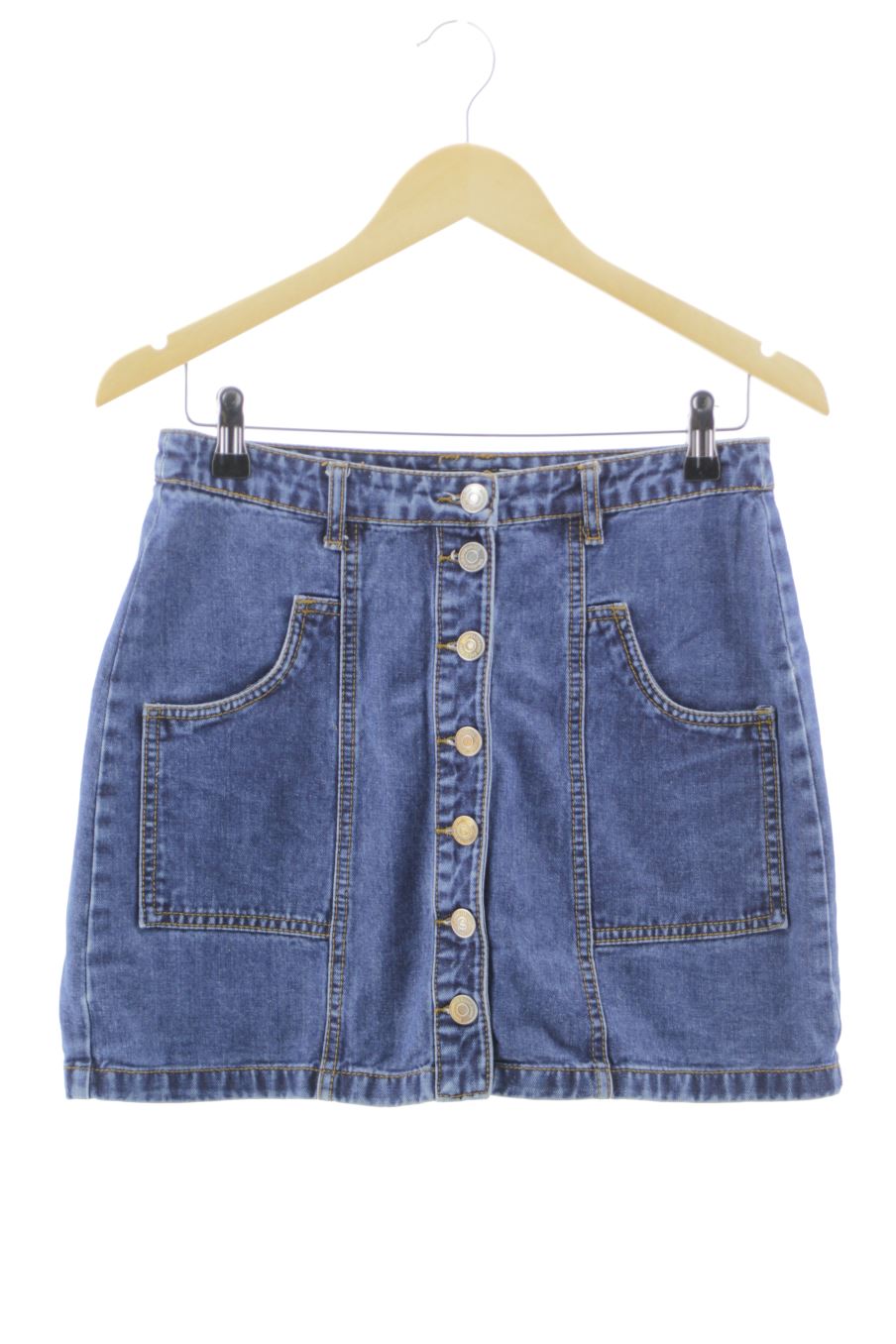 Falda de Stradivarius de la talla 40, de color azul de ropa vaquera