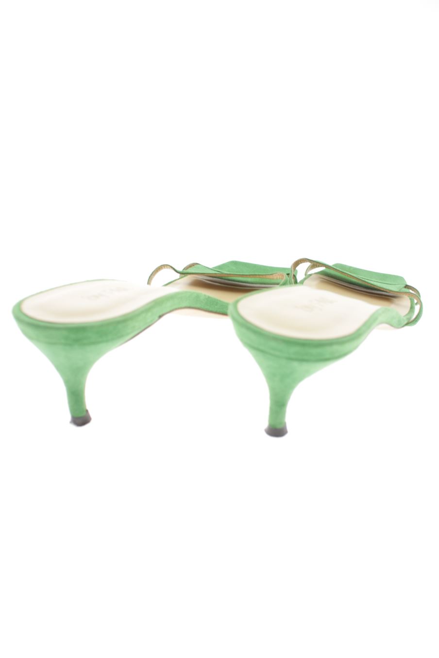 Sandalias tacon de BY FAR de la talla 39, de color verde de