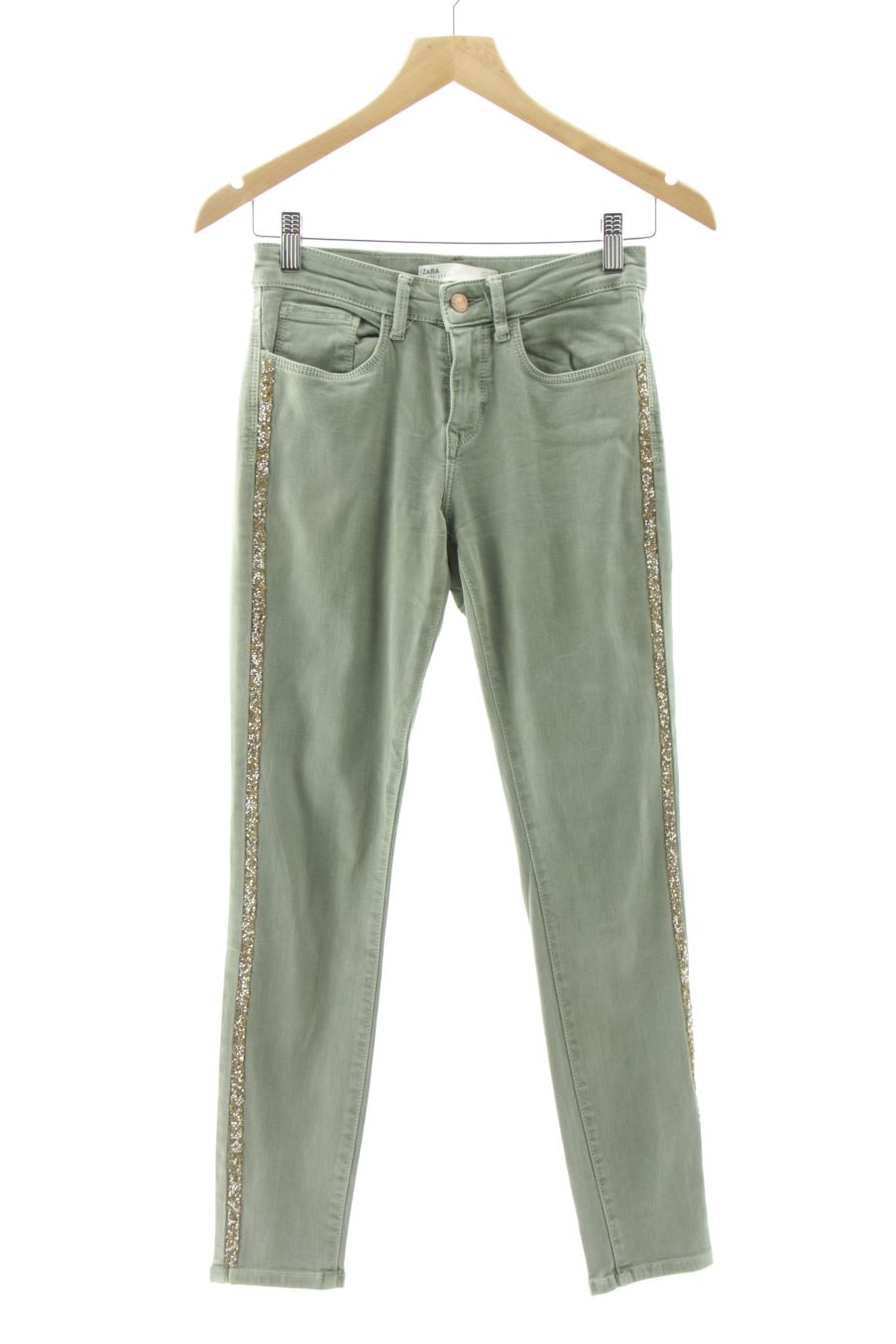 Jeans de Zara de la talla 36, de color verde