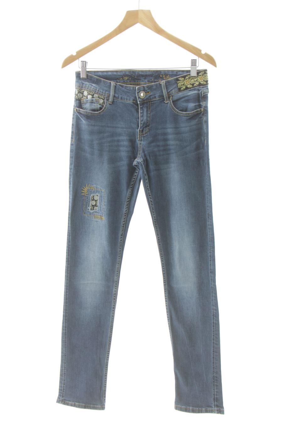 Jeans Desigual de la taille 38, de couleur bleu de denim