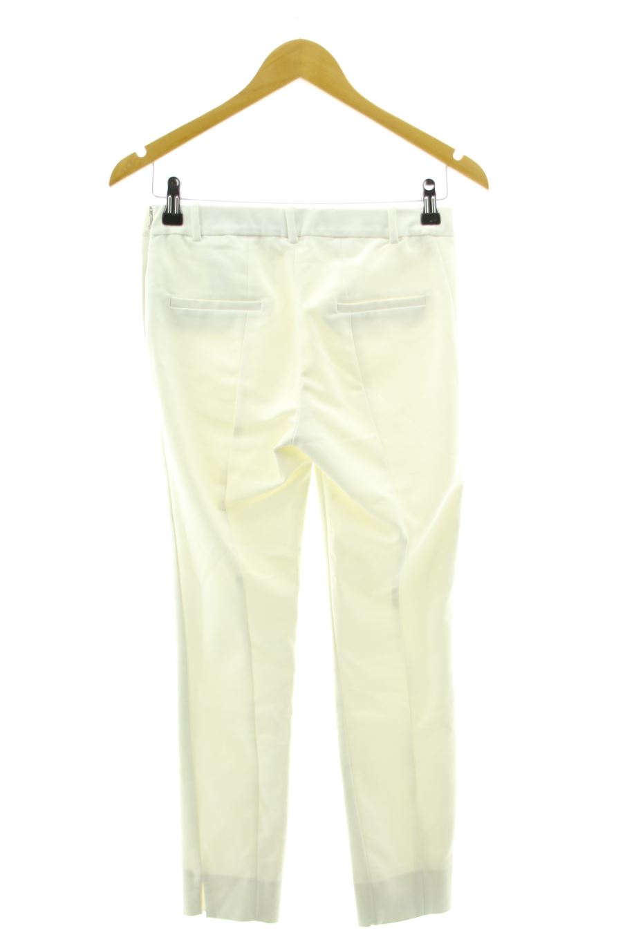 Pantalones de Zara de la talla XS, de color blanco