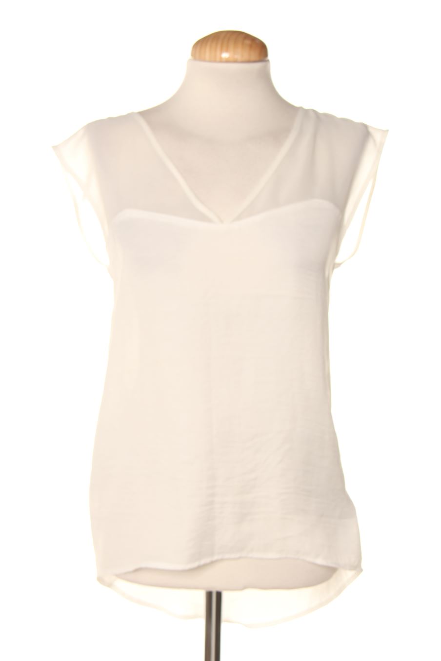 Blusa de manga corta de Bershka de la talla S, de color blanco