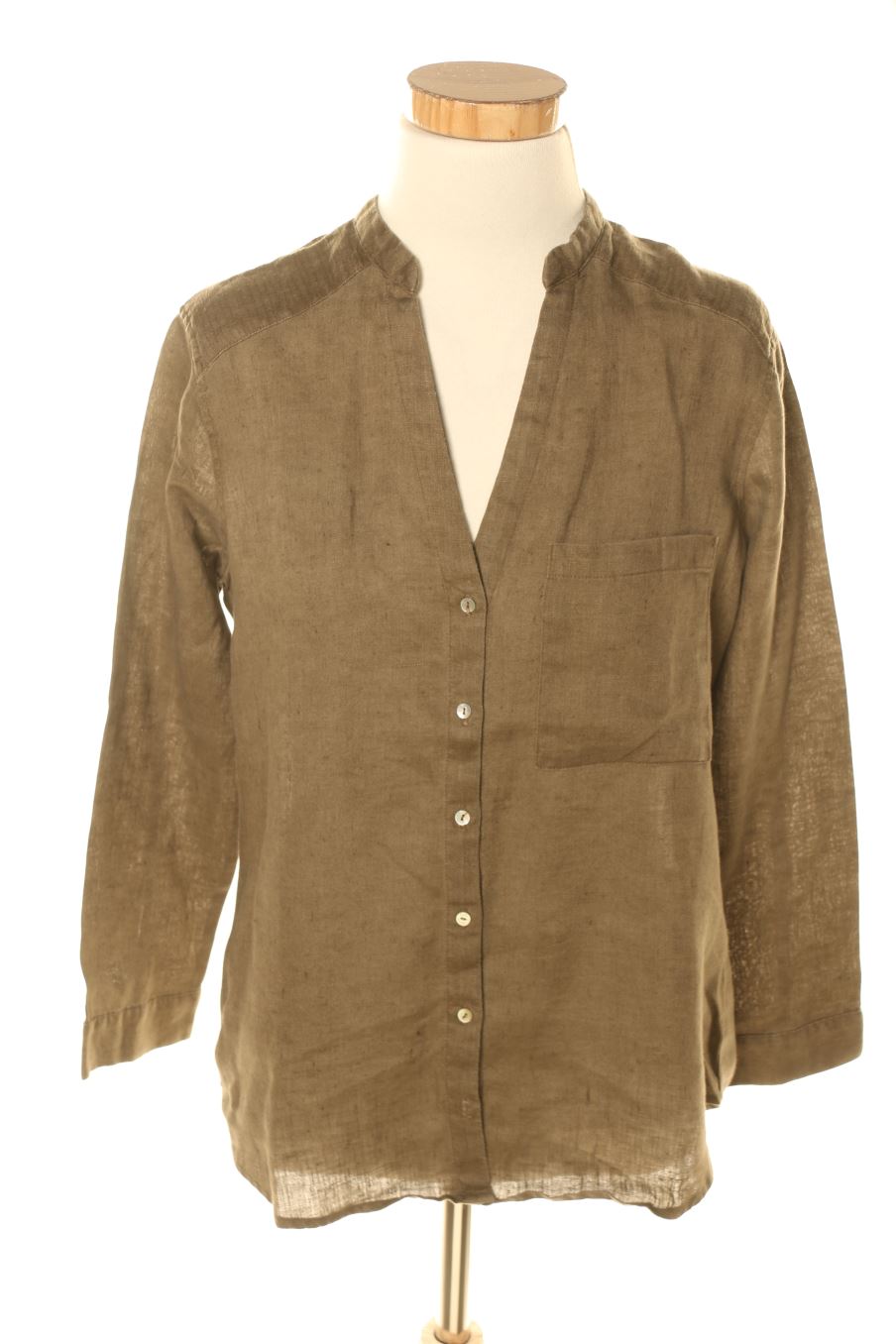Blusa de manga corta de Zara de la talla S, de color marrón