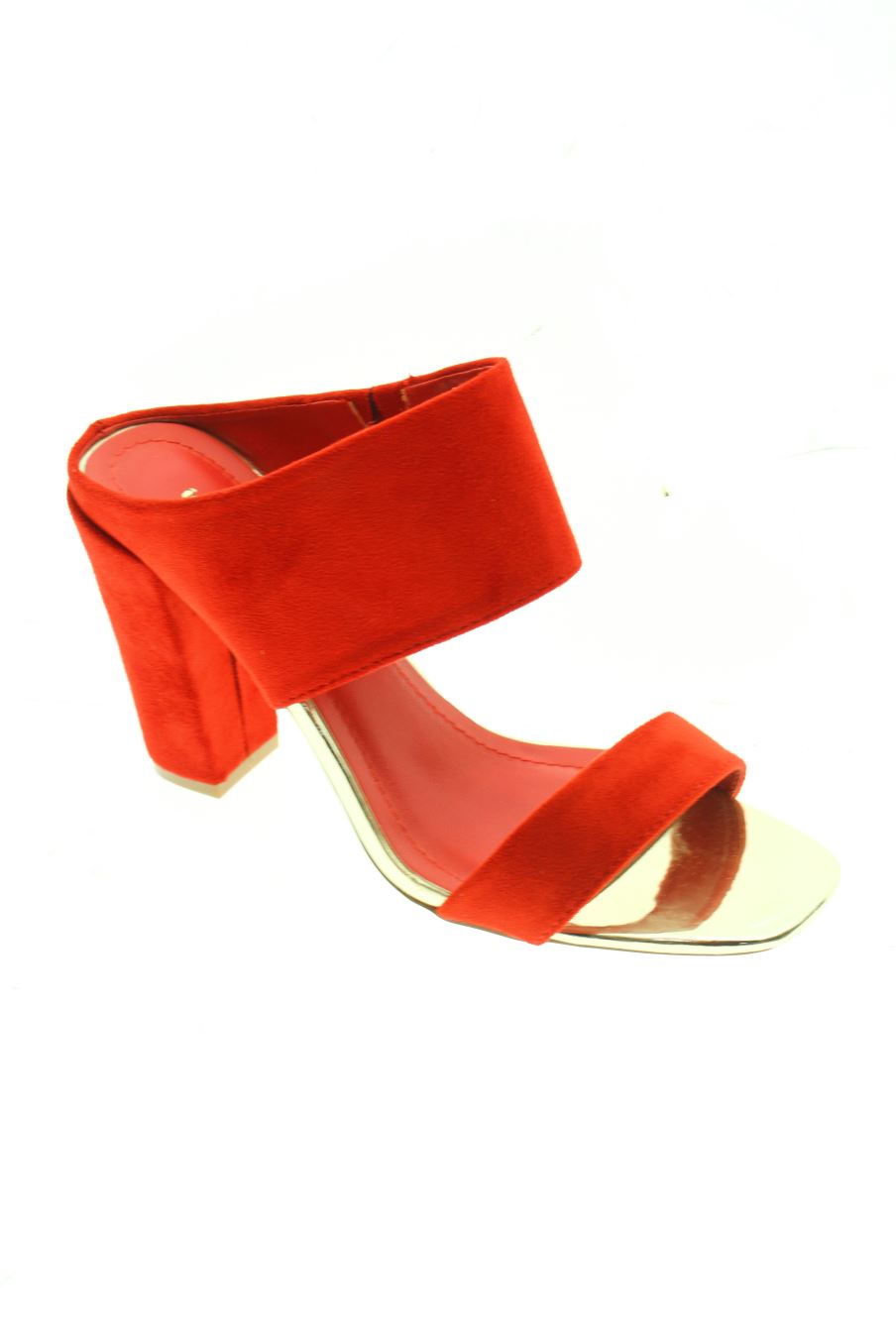 Sandalias tacon de Ideal Shoes de la talla 38, de color rojo de
