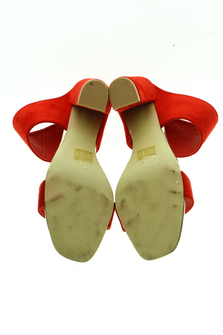 Sandalias tacon de Ideal Shoes de la talla 38, de color rojo de