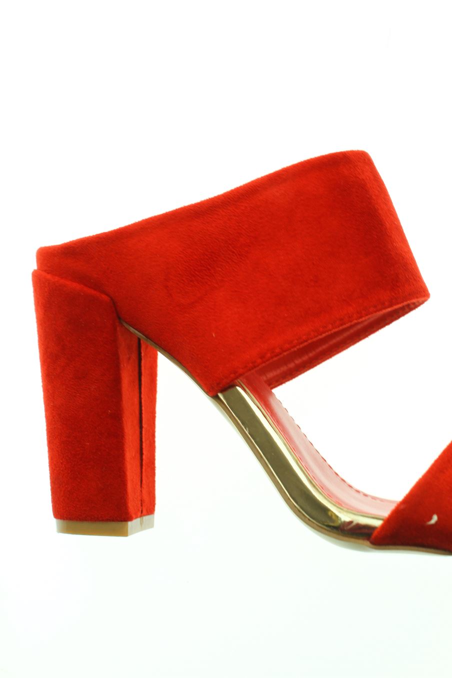 Sandalias tacon de Ideal Shoes de la talla 38, de color rojo de