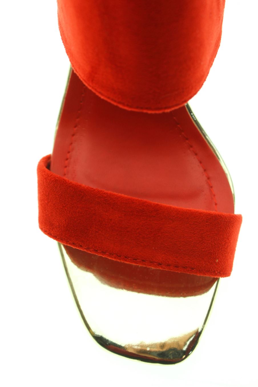 Sandalias tacon de Ideal Shoes de la talla 38, de color rojo de