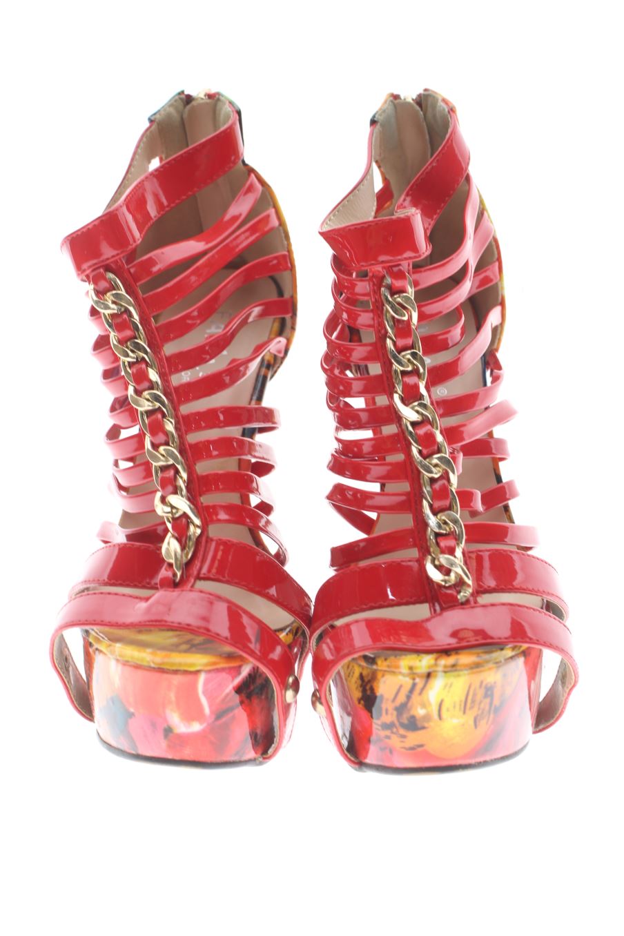 Sandalias tacon de Fama de la talla 35, de color estampado de