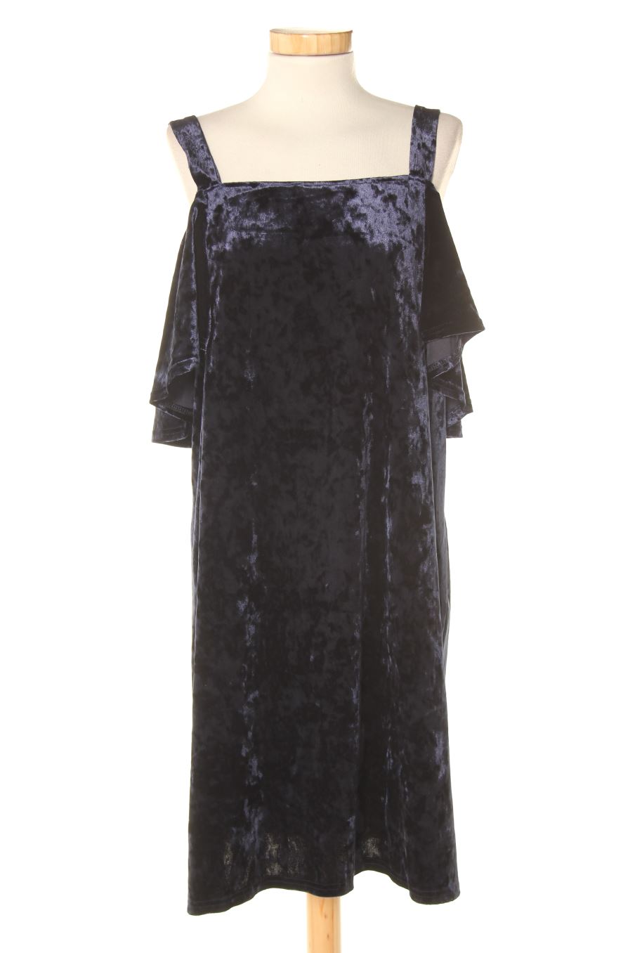 Vestido casual de oodji de la talla XL, de color azul marino de terciopelo