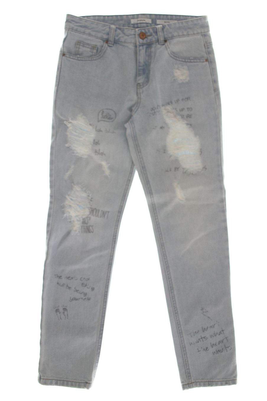 Vaqueros de Stradivarius de la talla 34, de color azul de ropa vaquera