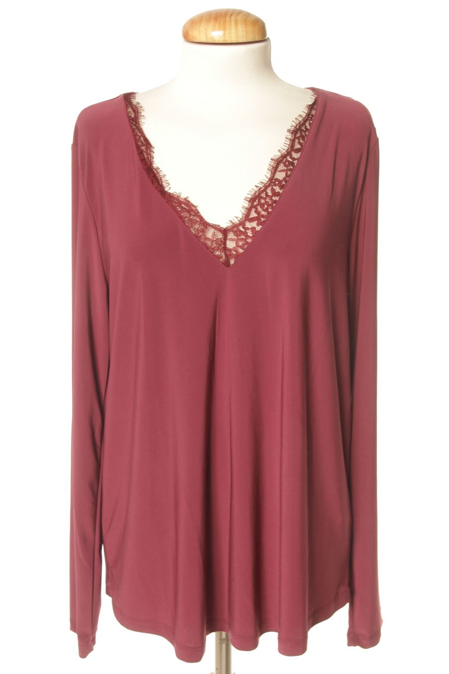 Blouse à manches longues Amisu de la taille L, de couleur bordeaux