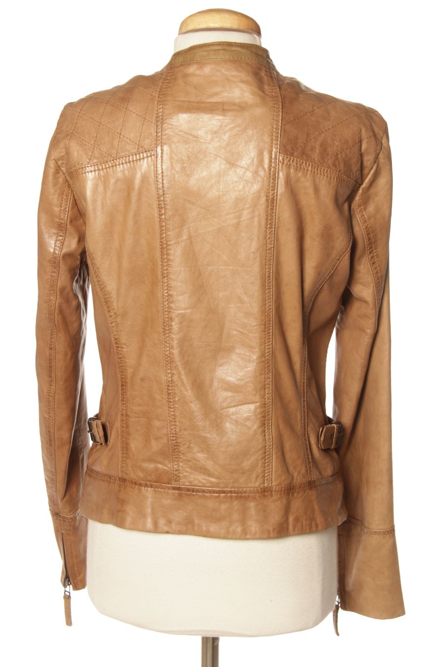 Cazadora de Massimo Dutti de la talla S, de color marrón de piel