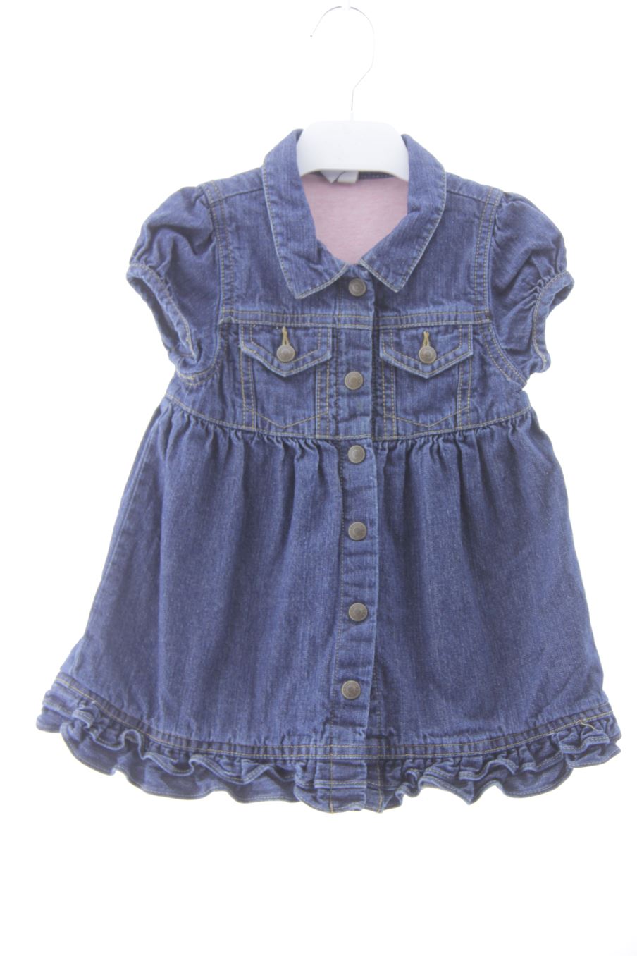 Robe En Jean Fille GAP - Taille L (10 Ans) - Manches Longues étoiles Grises - Neuf Avec étiquettes