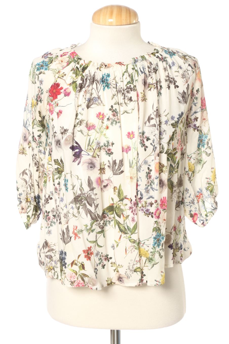 Blusa de manga larga de Stradivarius de la talla S, de color flores