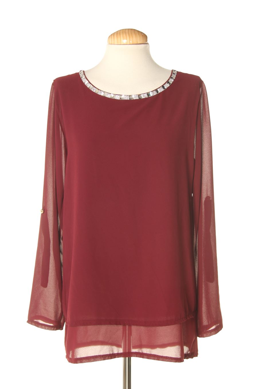 Blouse à manches longues Made in italy de la taille M, de couleur bordeaux