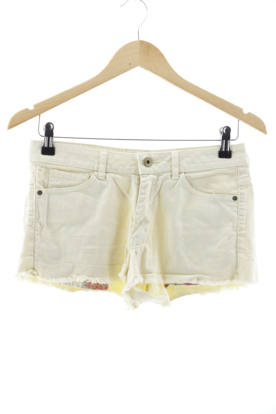 Kurze Hose von Mango Größe 34, Farbe Gelb, aus Jeanskleidung für