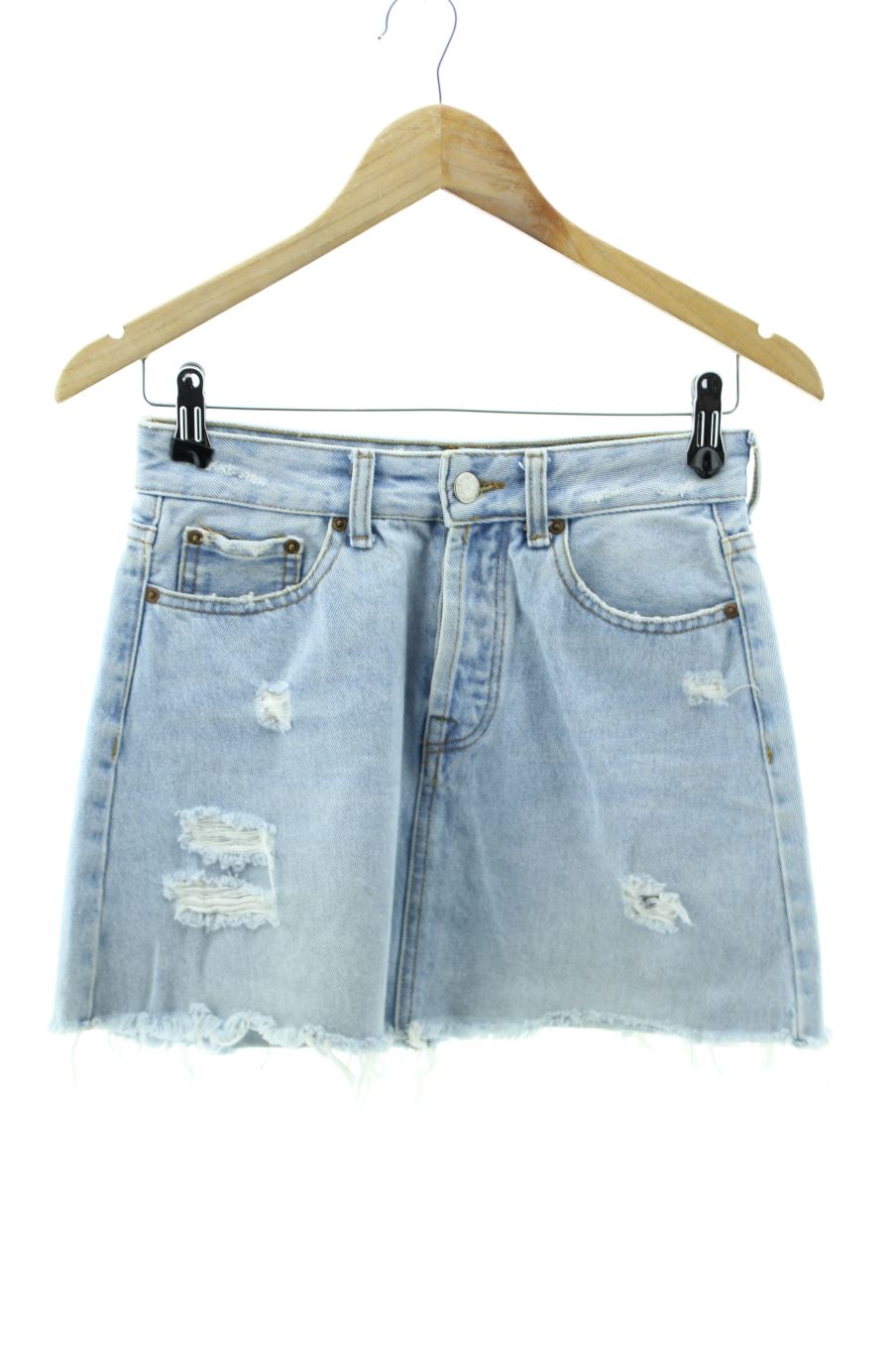 Jupe Bershka de la taille 34, de couleur bleu de denim