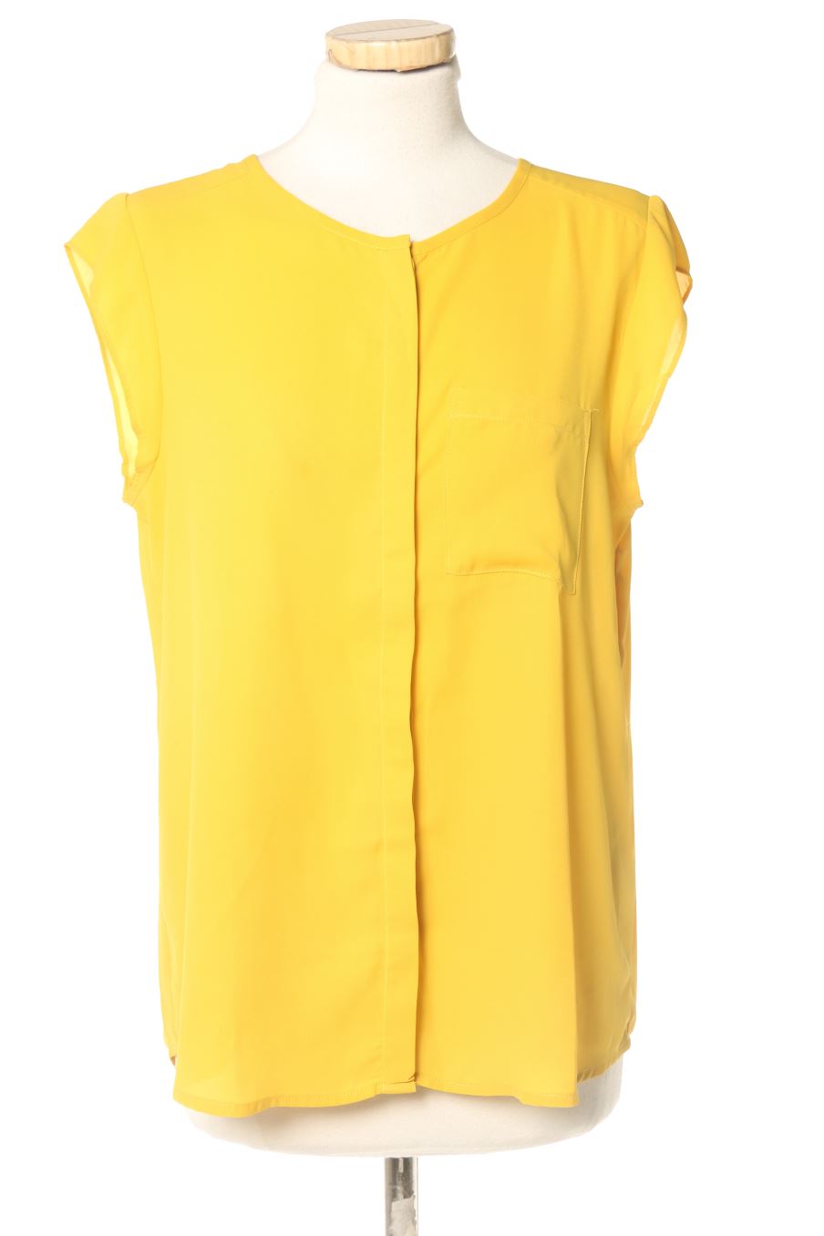 Blouse à manches courtes Easy wear de la taille L, de couleur jaune