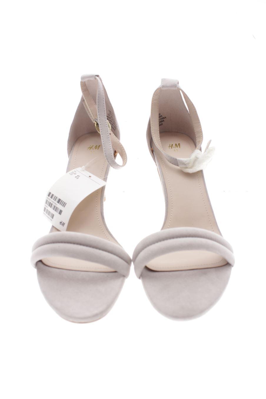 Sandalias tacon de H&M de la talla 41, de color gris de