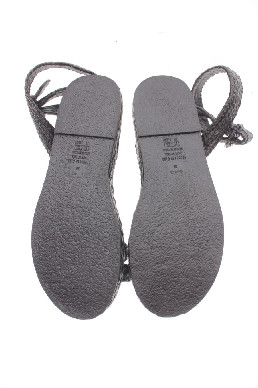 Sandalias planas de Mng de la talla 38, de color negro de