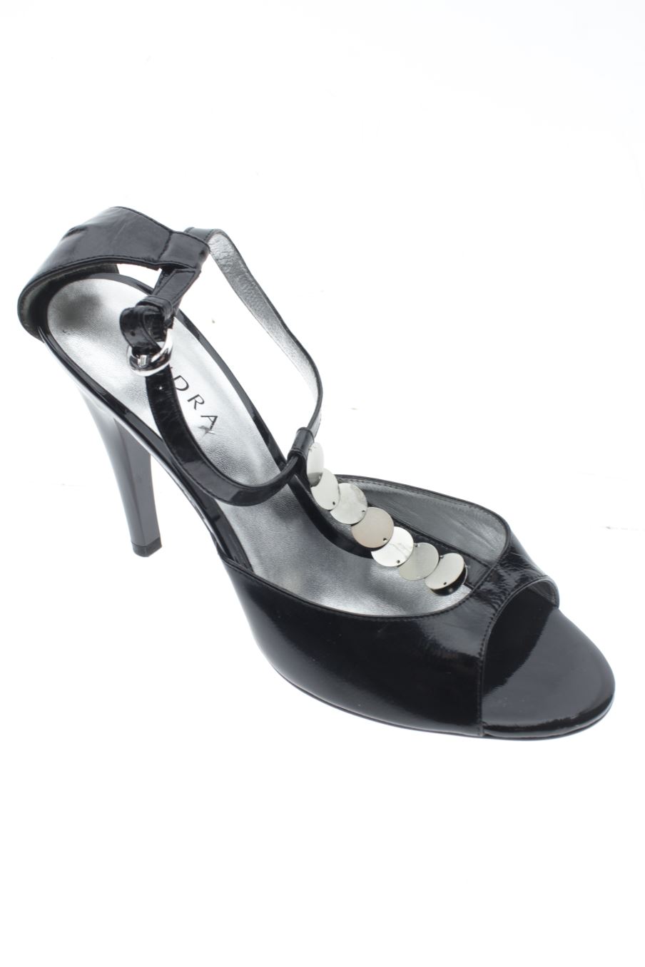 Sandalias tacon de Zendra de la talla 37, de color negro de