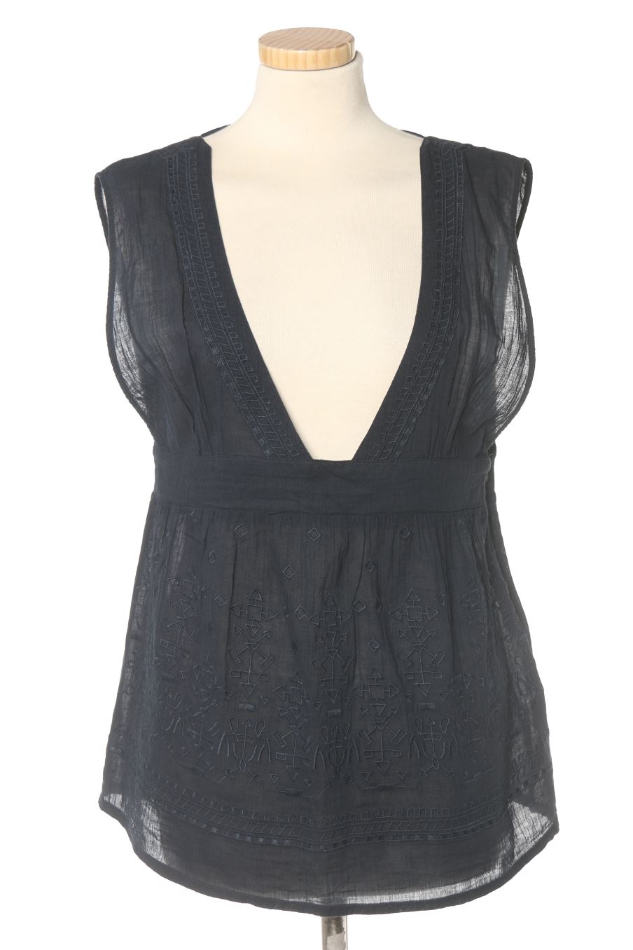 Blouse à manches courtes Surkana de la taille XL, de couleur bleu marine