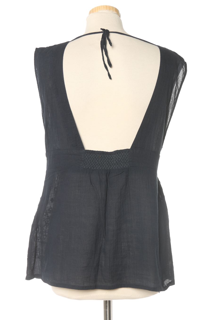 Blouse à manches courtes Surkana de la taille XL, de couleur bleu marine