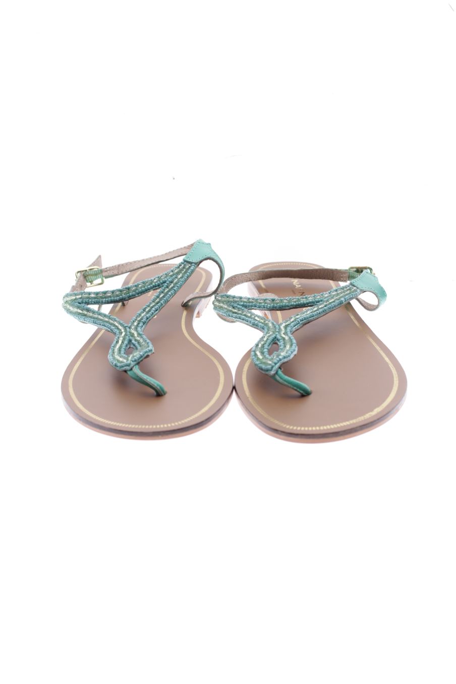 Sandalias planas de Naf Naf de la talla 41, de color verde de