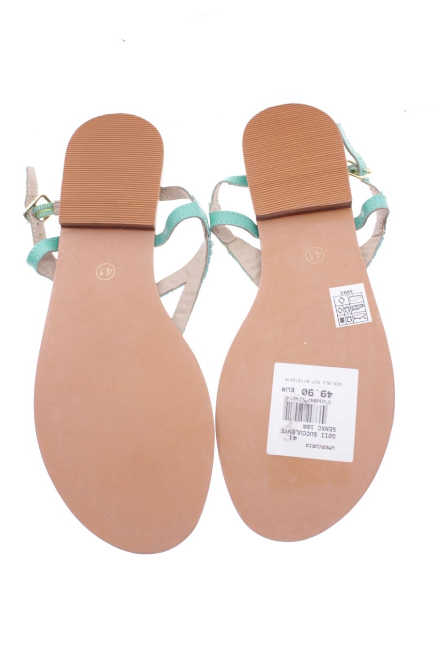 Sandalias planas de Naf Naf de la talla 41, de color verde de