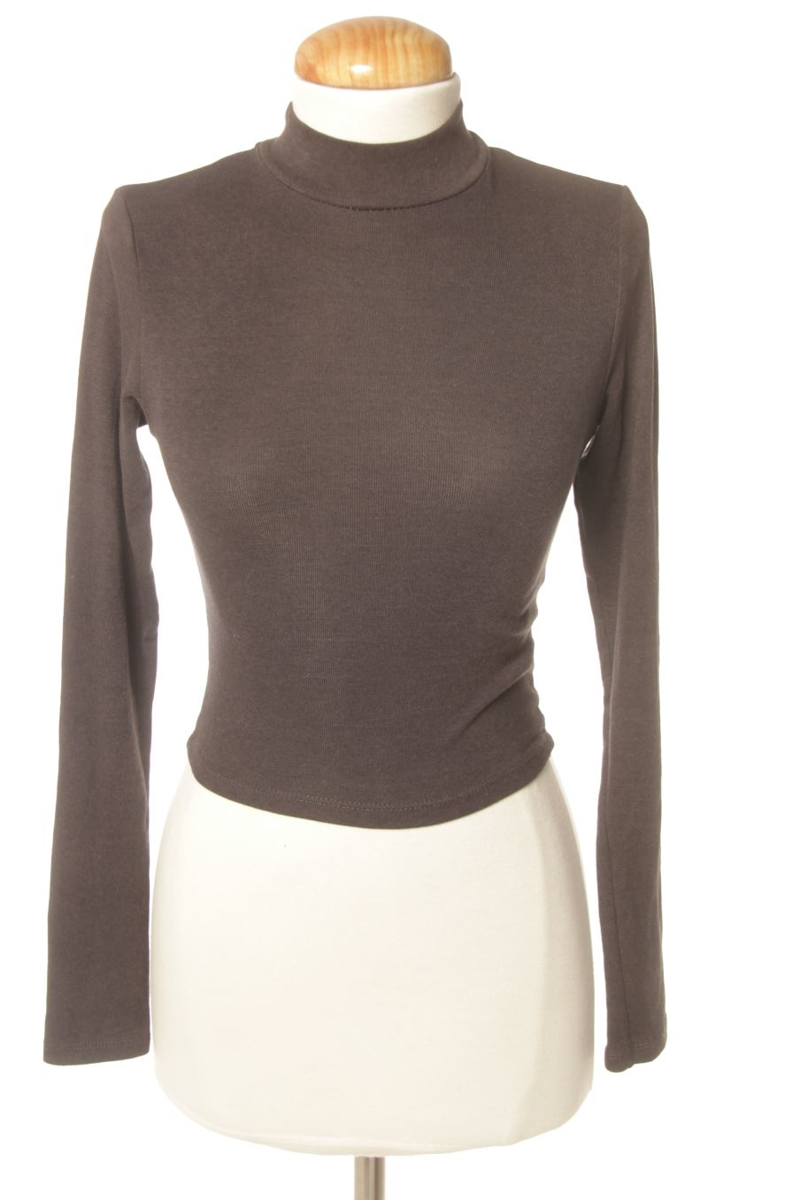 Camiseta manga larga de Bershka de la talla XS, de color gris