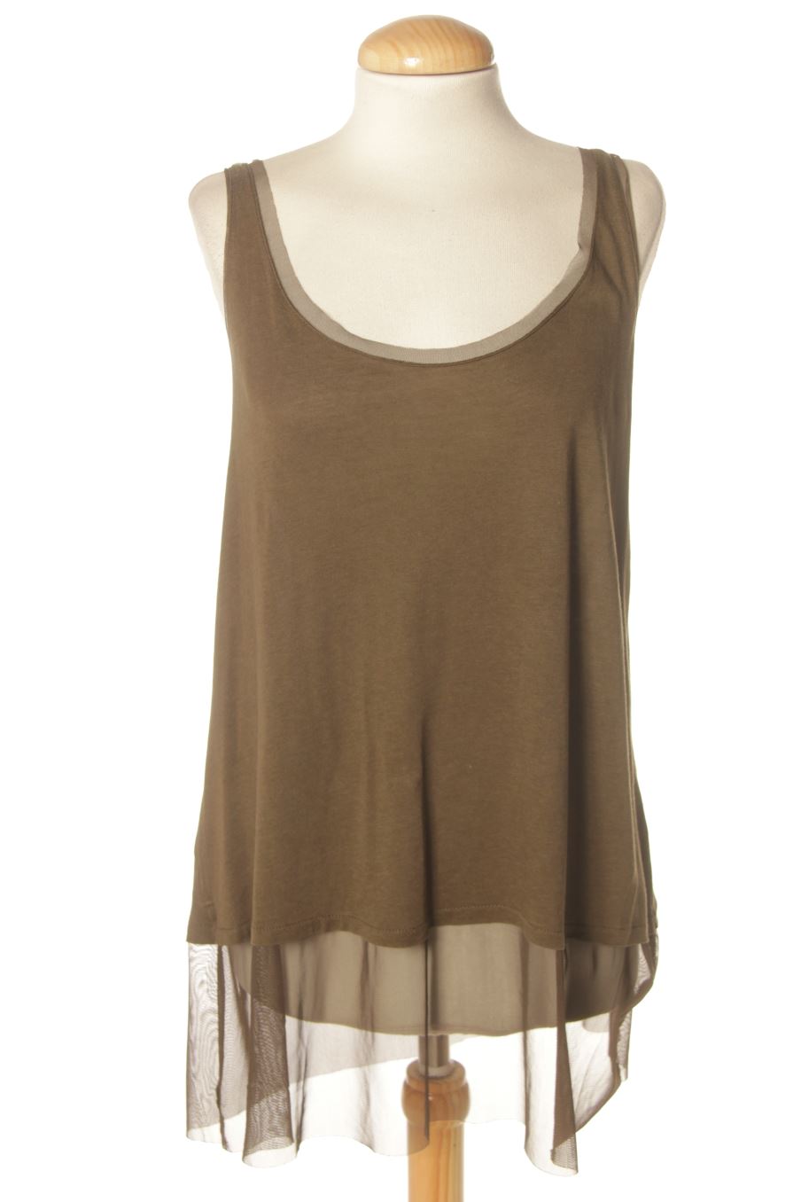 Camiseta sin mangas de Zara de la talla S, de color verde