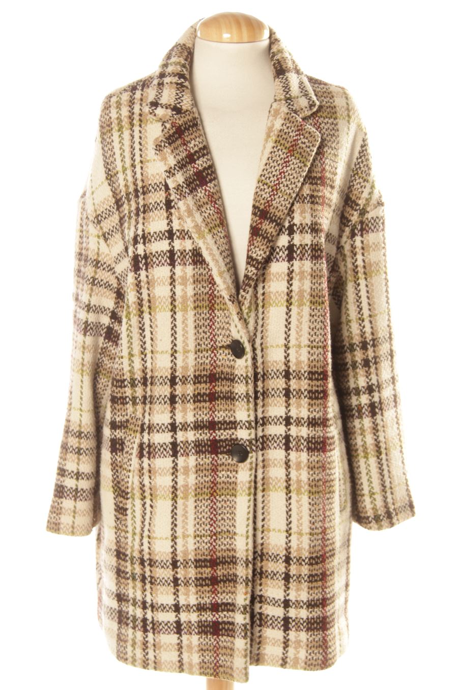 Manteau Stradivarius de la taille M, de couleur carreaux
