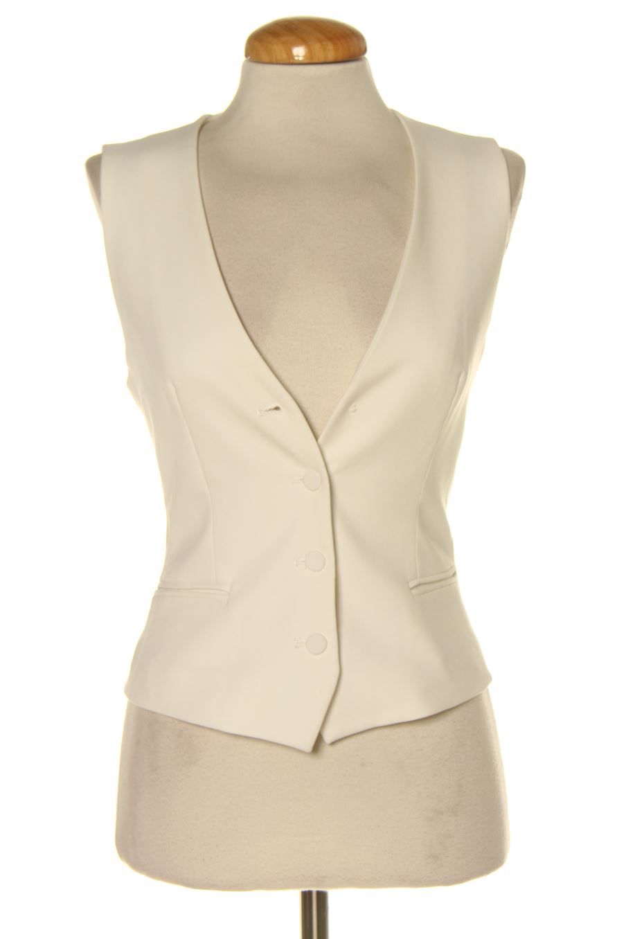 Boléro sans manches Zara de la taille XS, de couleur blanc