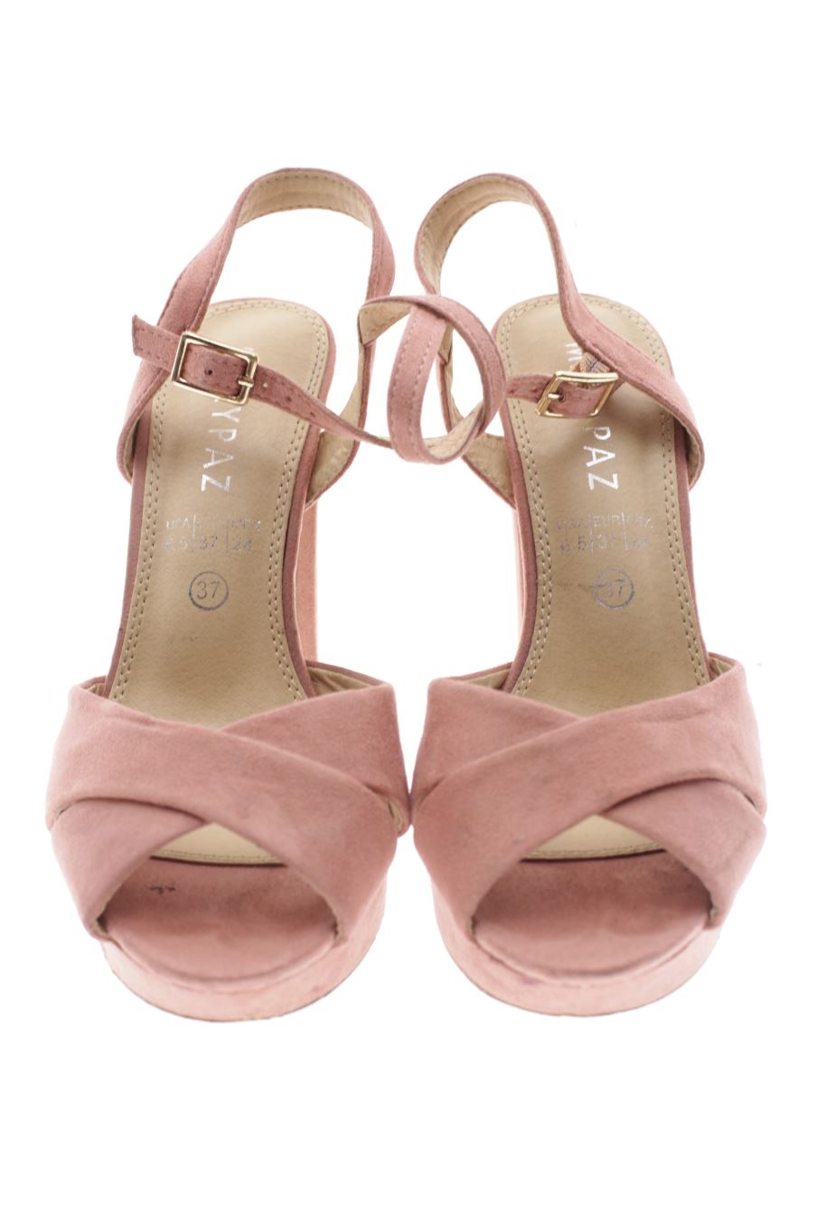 Sandalias tacon de Mary Paz de la talla 37, de color rosa de