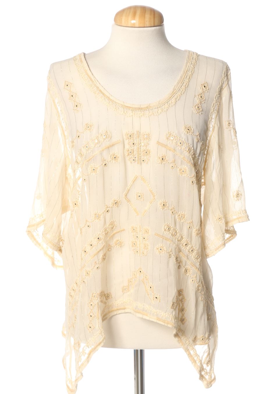 Blusa de manga corta de PERCENTIL de la talla L, de color beige
