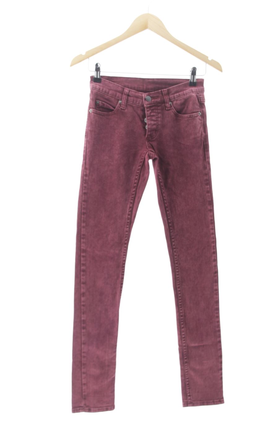 Jeans Cheap Monday de la taille 34, de couleur bordeaux de denim