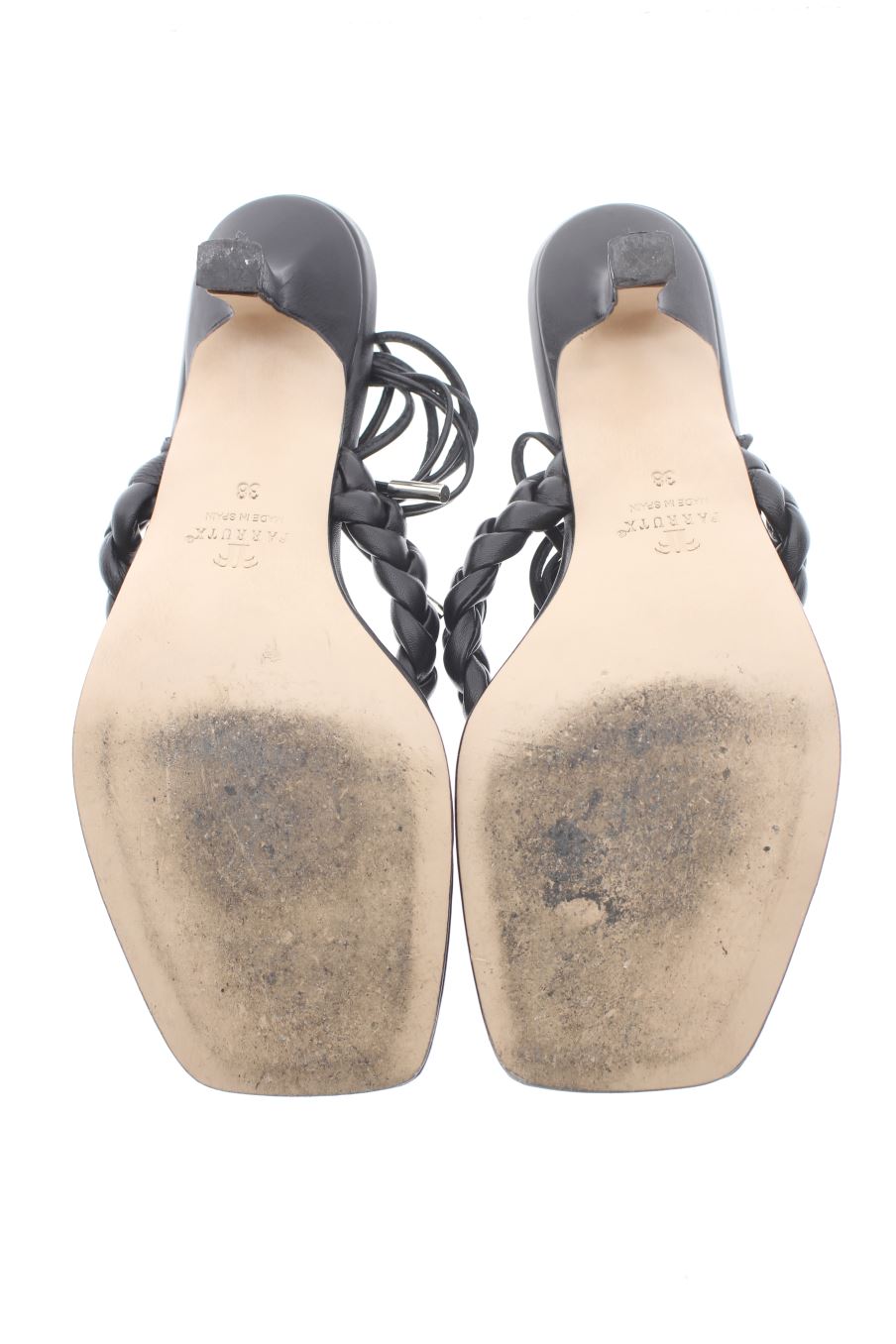 Sandalias tacon de Farrutx de la talla 38, de color negro de
