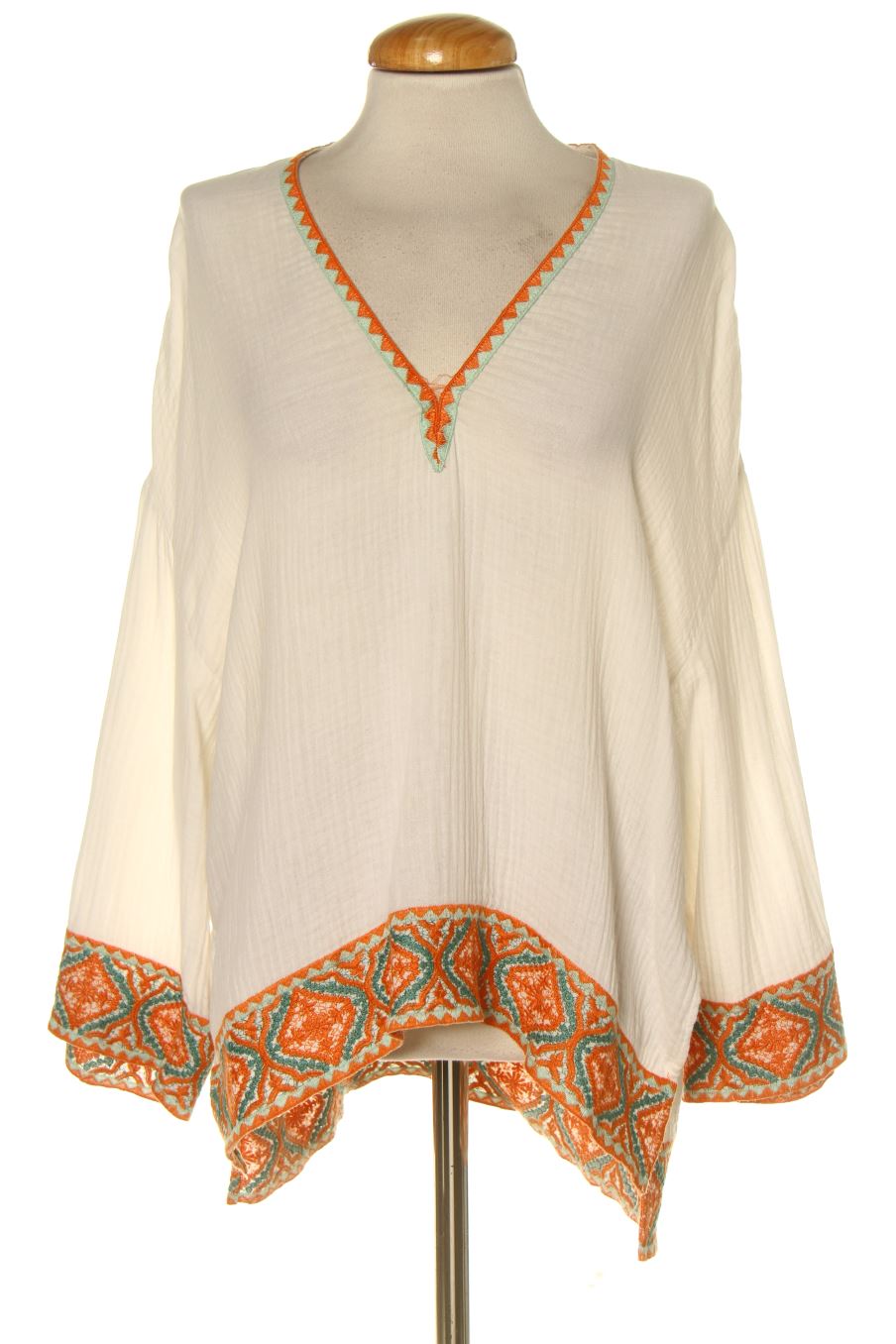 Blusa a maniche corte de Zara de la talla S, de color bianco