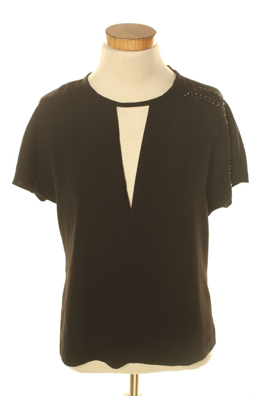 Blouse à manches courtes Zara de la taille S, de couleur noir