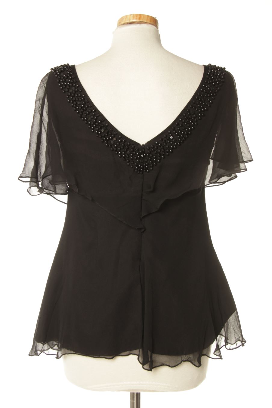Blusa de manga corta de Mangosteen de la talla S, de color negro