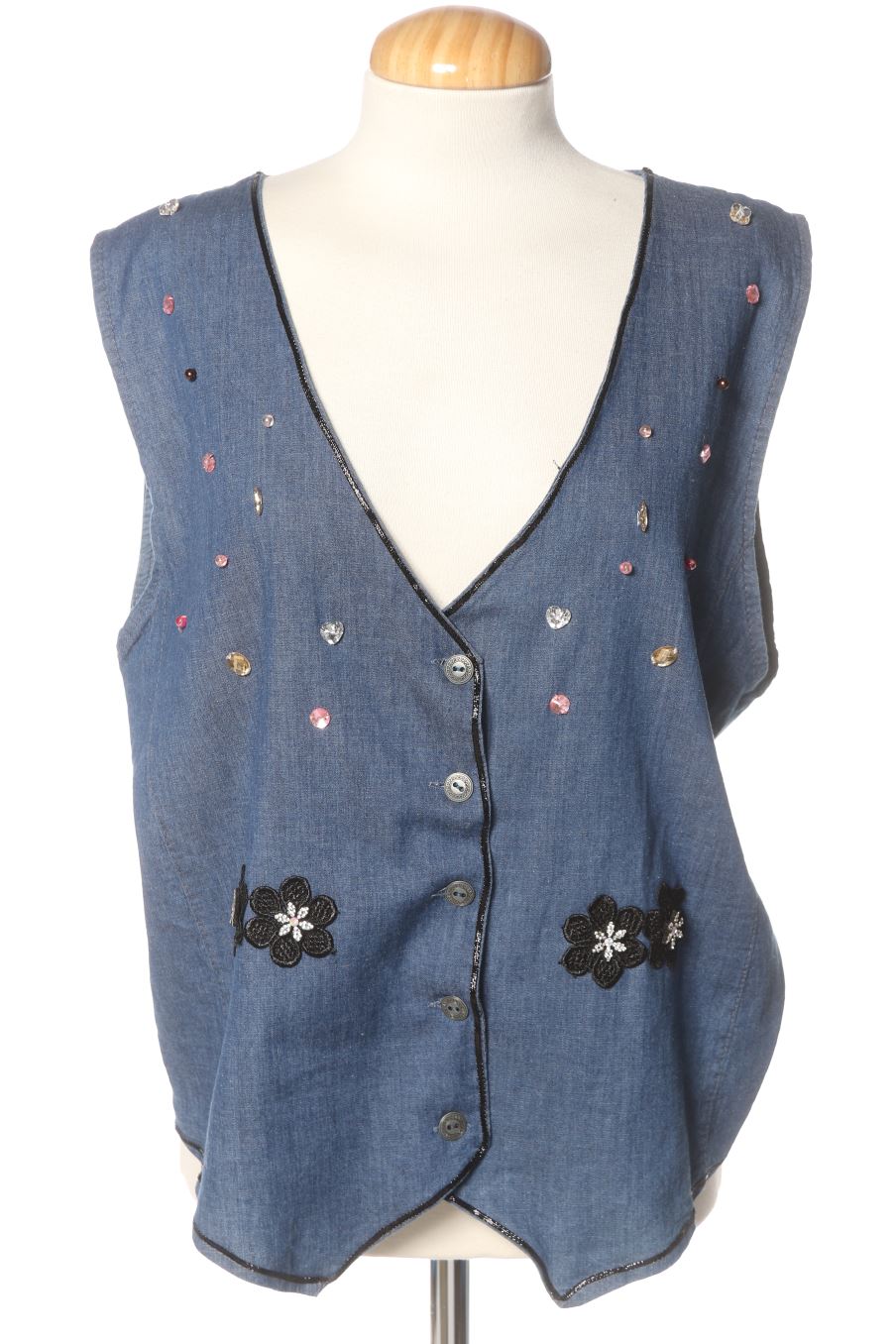 Boléro sans manches PERCENTIL de la taille L, de couleur bleu de denim