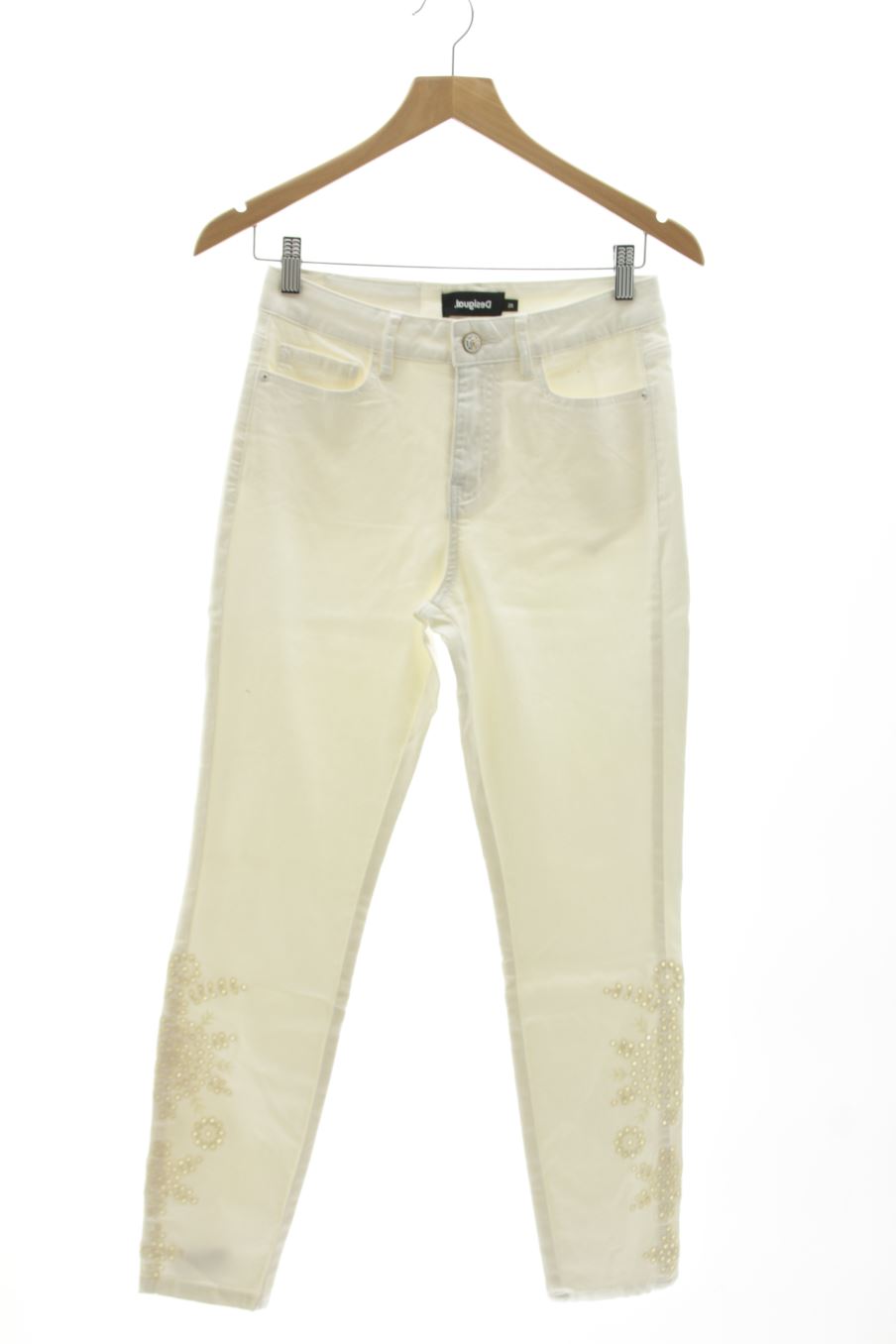 Jeans Desigual de la taille 38, de couleur blanc de denim