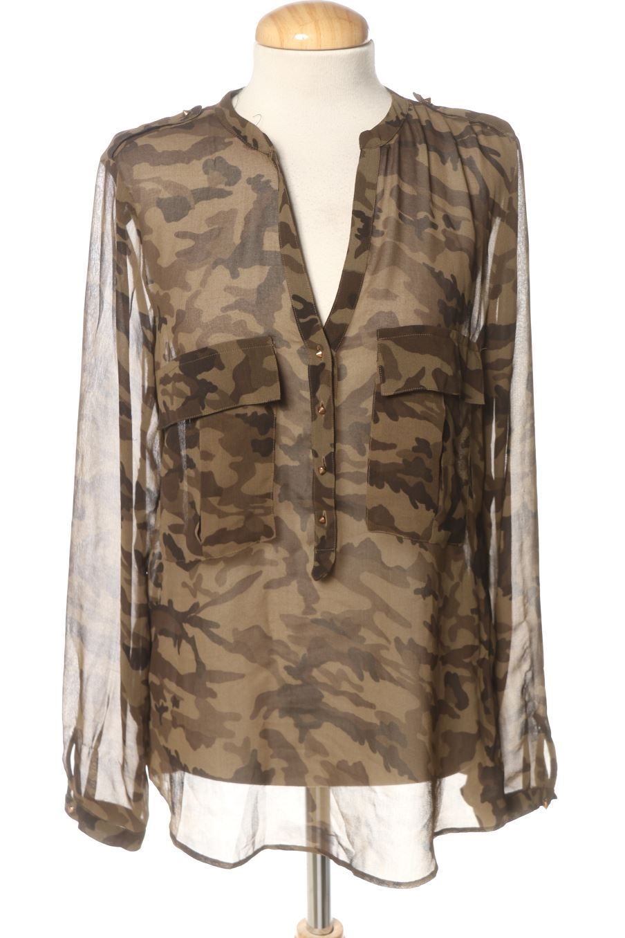 Blouse à manches longues Zara de la taille M, de couleur vert