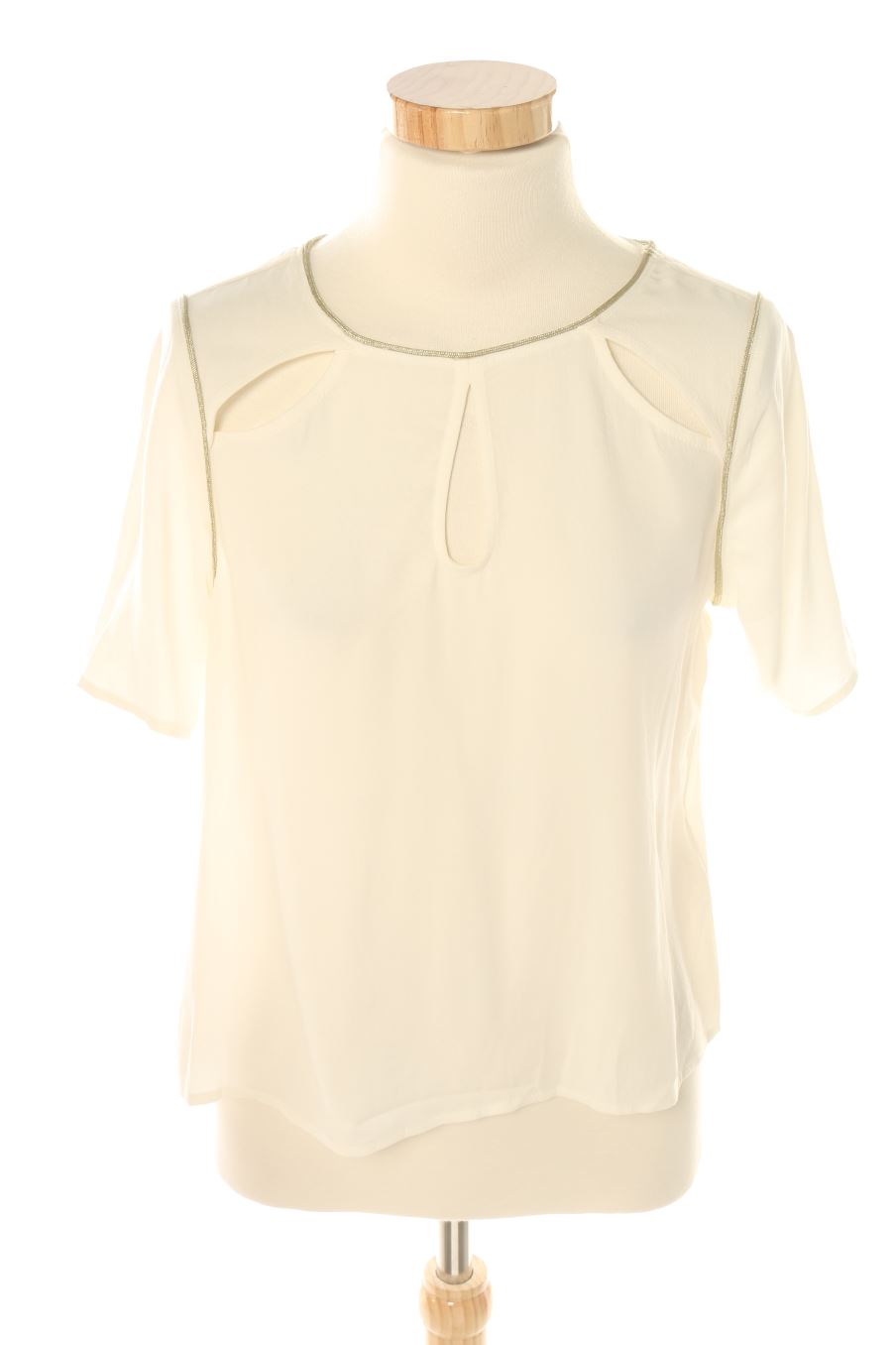 Blouse à manches courtes Camaieu de la taille 36, de couleur beige