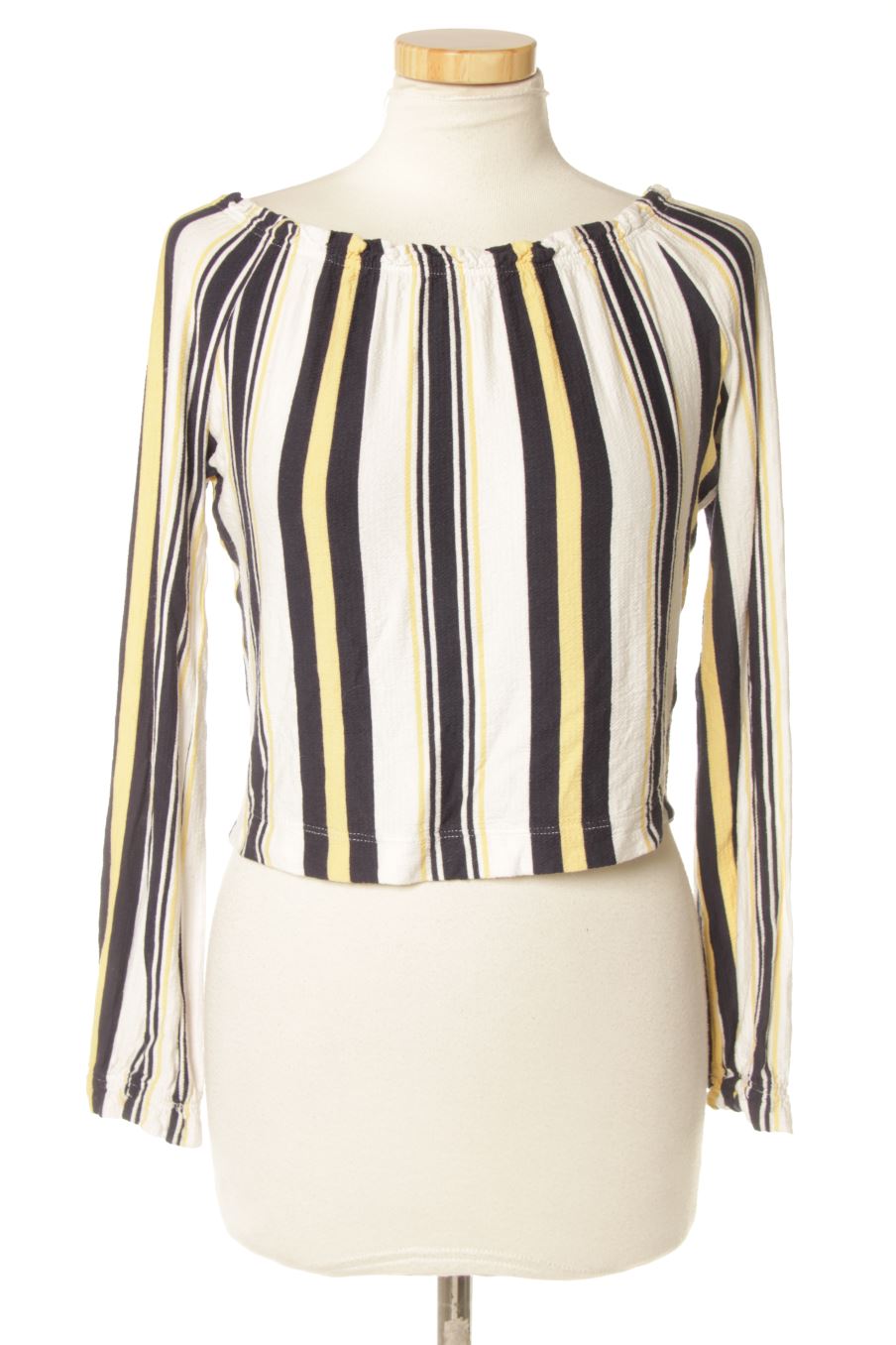 Camiseta de manga larga de Bershka de la talla XS, de color rayas