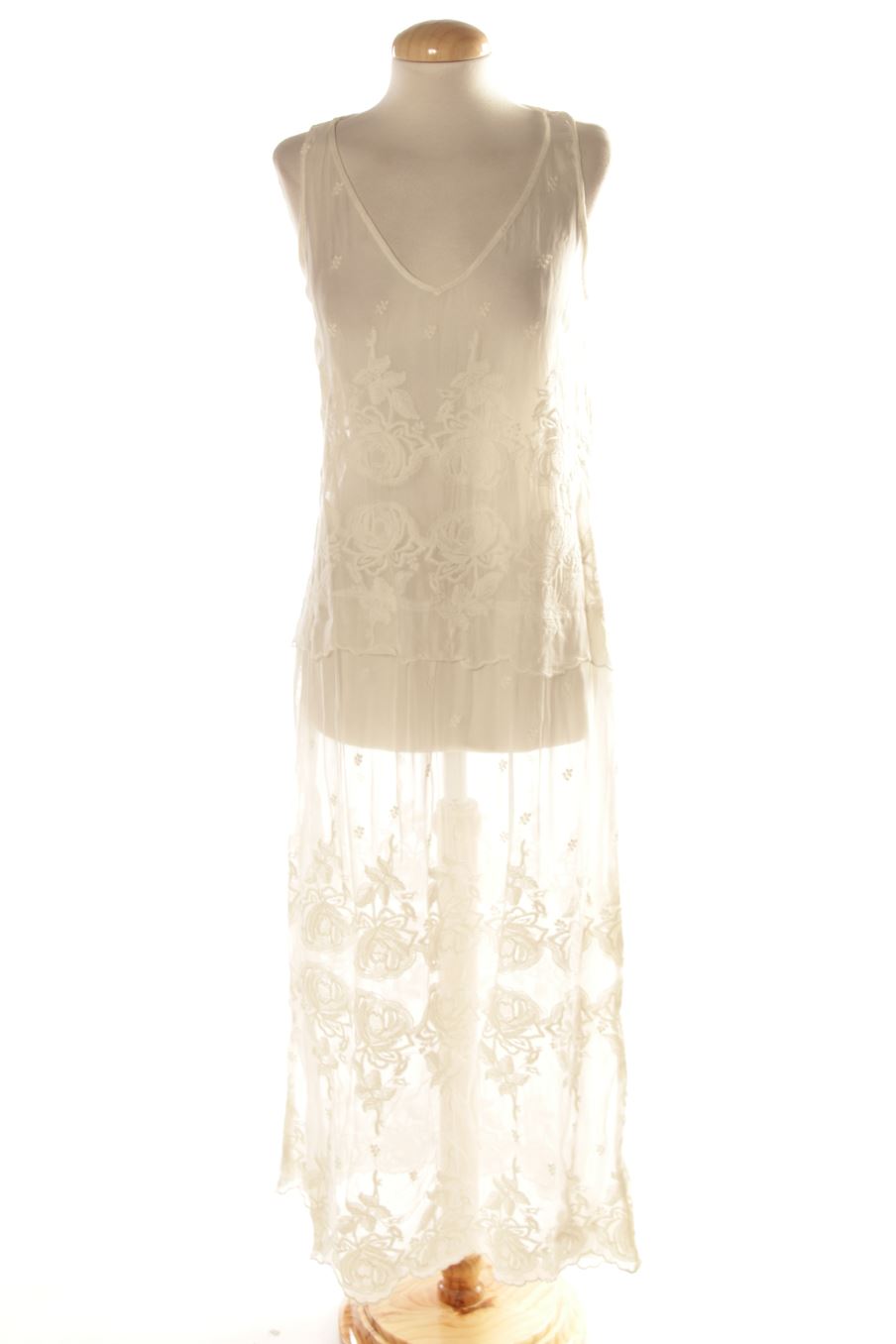 Vestito casual de Zara de la talla XS, de color bianco