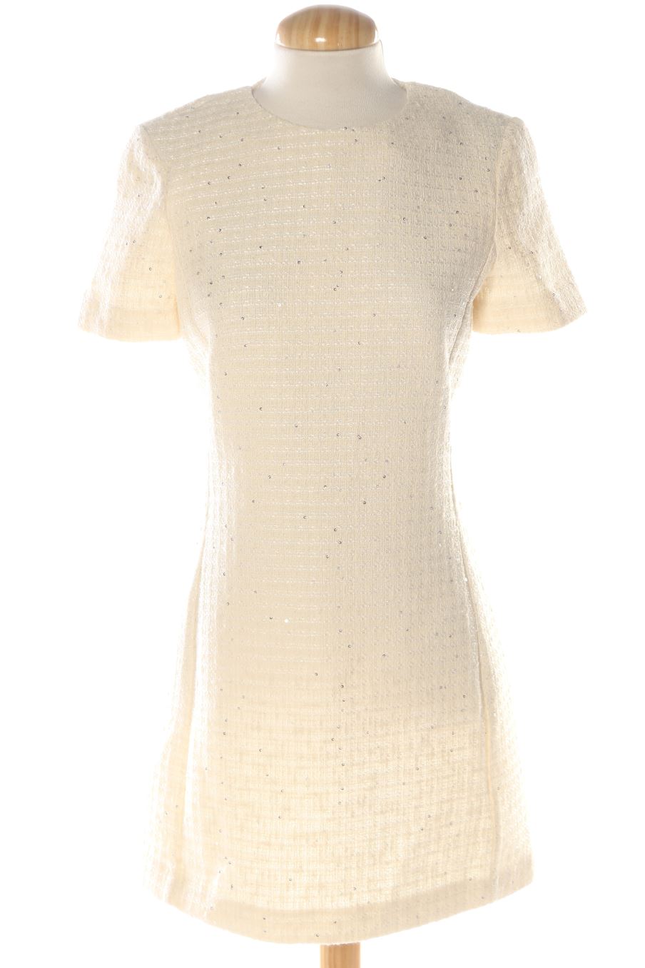 Robe casual Zara de la taille S, de couleur blanc