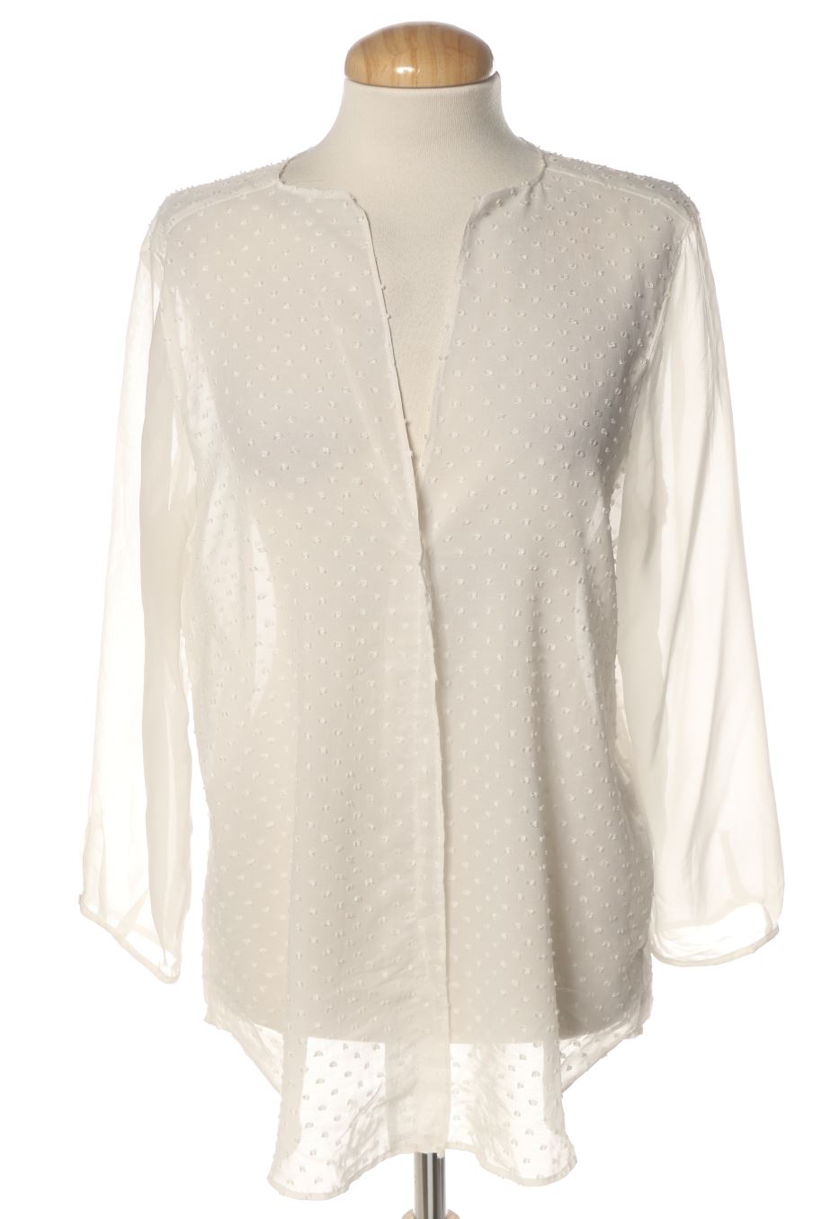 Blouse à manches longues Zara de la taille L, de couleur blanc