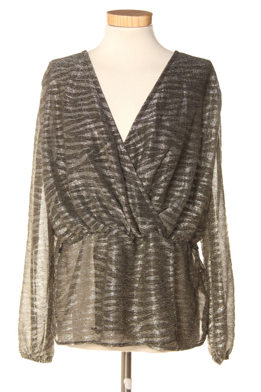 Blouse à manches longues OCTOBER de la taille M, de couleur argenté